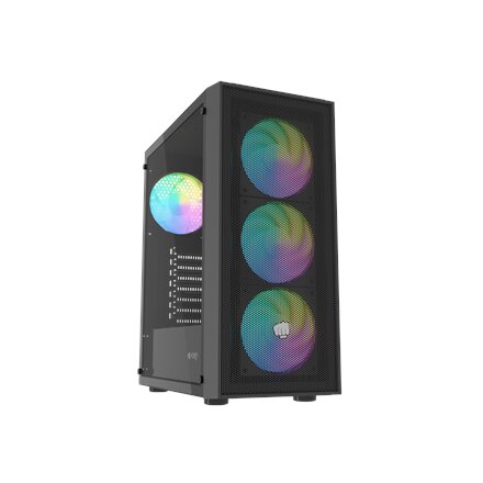 Fury PC Case , SHOBO SH8F ARGB , Midi Tower , Black
