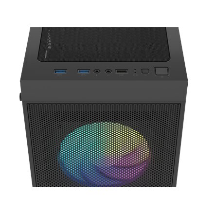Fury PC Case , SHOBO SH8F ARGB , Midi Tower , Black