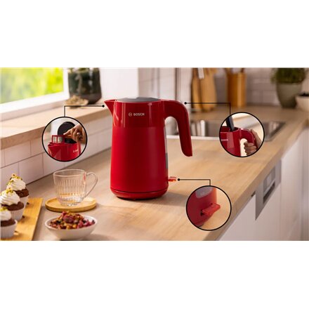 Bosch Kettle , TWK2M164 MyMoment , Electric , 2400 W , 1.7 L , Plastic , 360° rotational base , Red