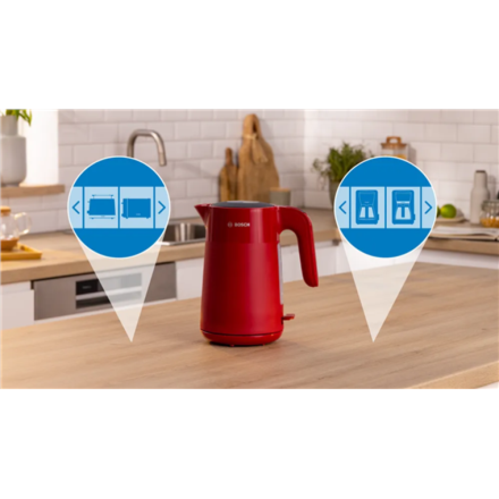Bosch Kettle , TWK2M164 MyMoment , Electric , 2400 W , 1.7 L , Plastic , 360° rotational base , Red