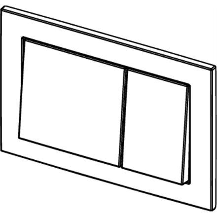 TECEbase toilet flush plate for dual-flush system, Bright Chrome