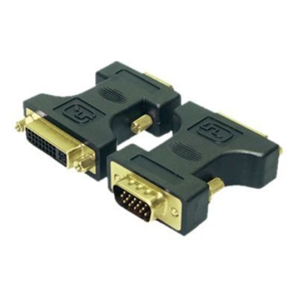 LogiLink® DVI Adapter DVI-I female - VGA DSUB male , Logilink , Vga to dvi adapter , Black , HD DSUB 15-pin male , DVI-D (24+5) female