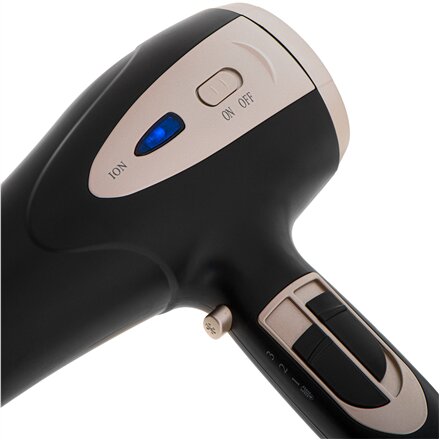 Mesko Hair Dryer , MS 2287 , 2200 W , Number of temperature settings 3 , Diffuser nozzle , Black/Champagne
