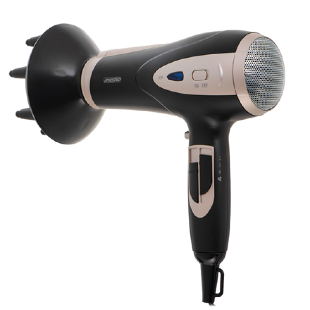Mesko Hair Dryer , MS 2287 , 2200 W , Number of temperature settings 3 , Diffuser nozzle , Black/Champagne