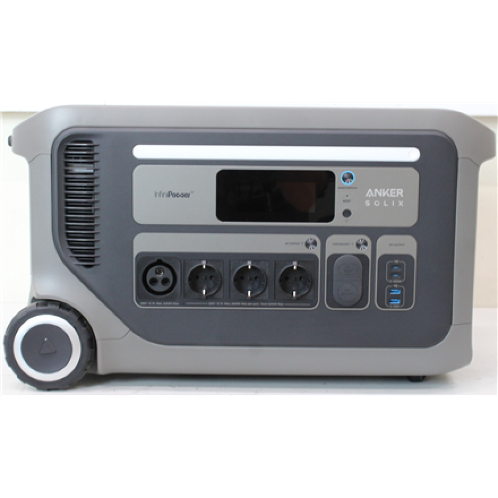 SALE OUT. Anker SOLIX F3000 Portable Power Station , Anker Solix Portable Power Station, 3072 Wh, 3600 W , F3000 , 24 month(s) , DAMAGED PACKAGING AND MANUAL, DIRTY WHEELS, SCRATCHED HANDLE