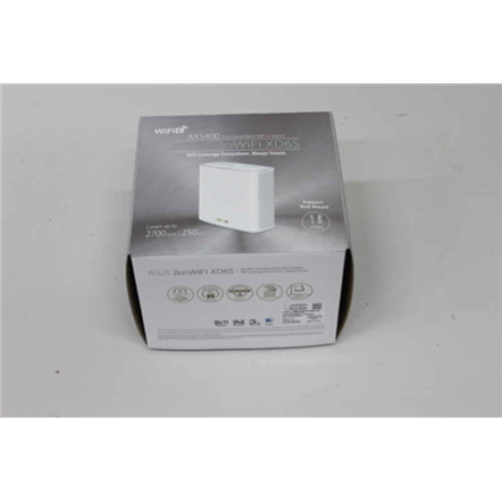 SALE OUT. Asus , AX5400 Dual-Band Mesh WiFi 6 System , ZenWiFi XD6S (1-Pack) , 802.11ax , 574+4804 Mbit/s , 10/100/1000 Mbit/s , Ethernet LAN (RJ-45) ports 1 , Mesh Support Yes , MU-MiMO No , No mobile broadband , Antenna type Internal , DEMO