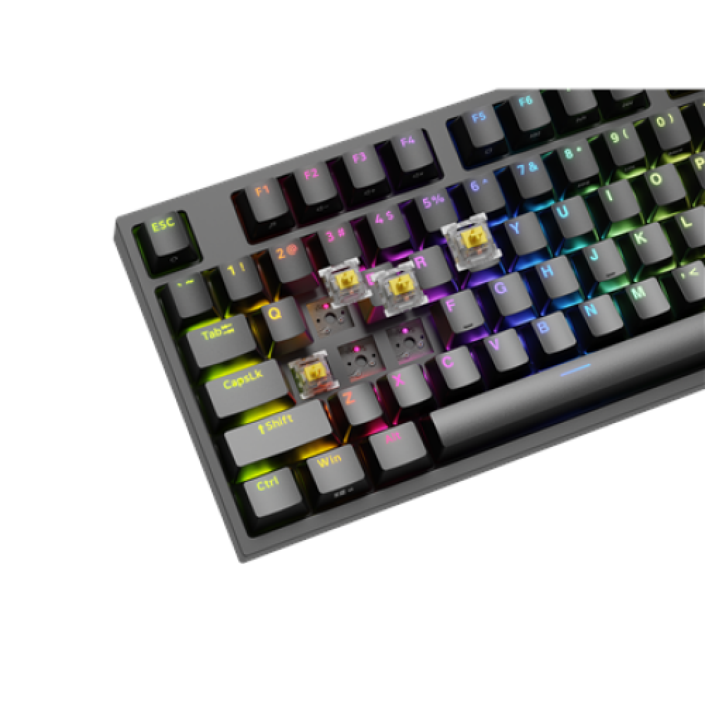 Genesis , Mechanical Gaming Keyboard , THOR 404 TKL RGB , Black , Mechanical Gaming Keyboard , Wired , US , USB Type-A , 1005 g , Gateron Yellow Pro