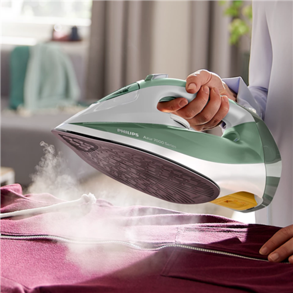 Philips DST7012/70 HV , Steam Iron , 2600 W , Water tank capacity 300 ml , Continuous steam 45 g/min , Steam boost performance 220 g/min , Desert Green/Gray