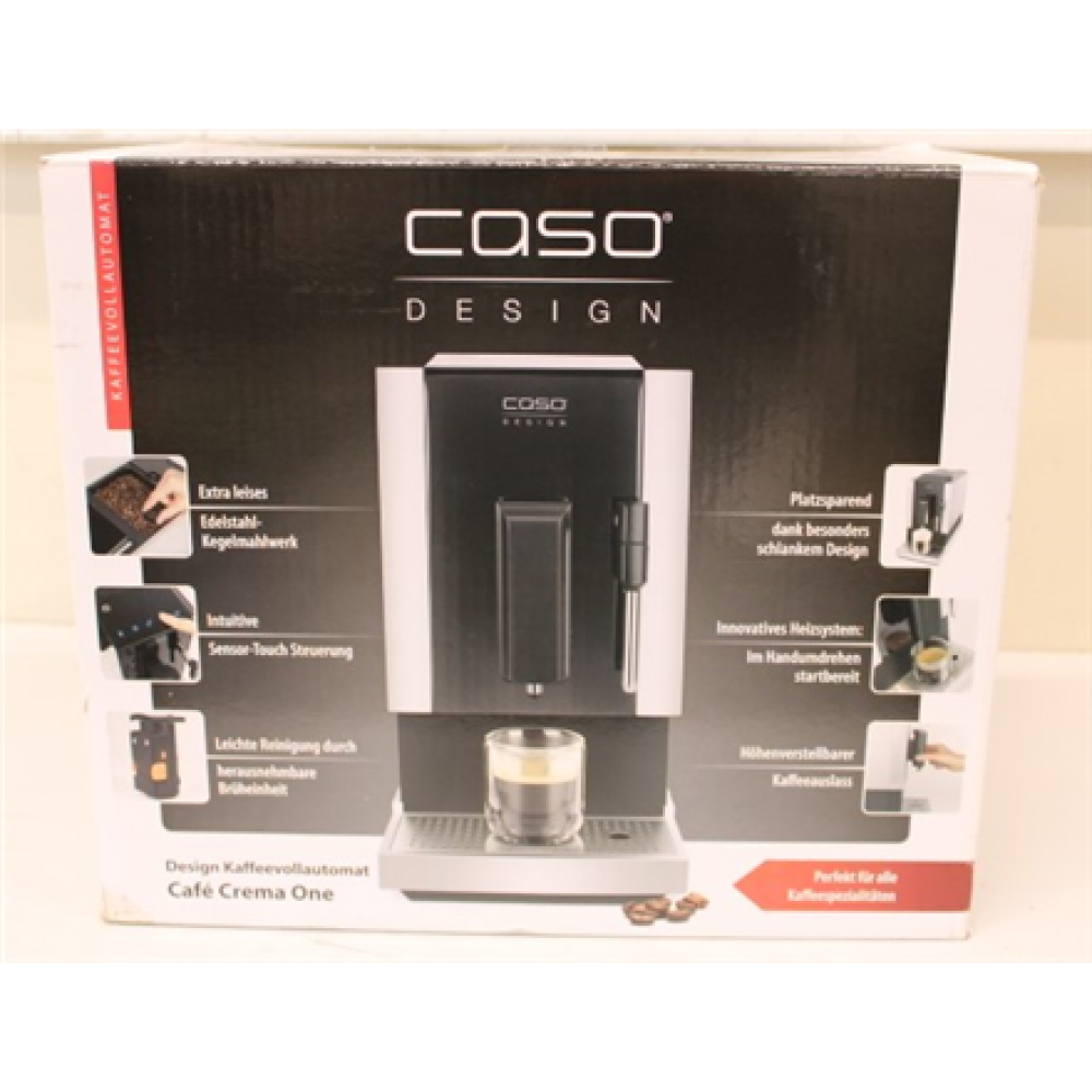 SALE OUT. , Caso , Café Crema One automatic coffee machine , Pump pressure 19 bar , Built-in milk frother , Fully automatic , 1350 W , Black , DAMAGED PACKAGING, USED, DIRTY, SCRATCHED, MISSING INSTRUKCION MANUAL
