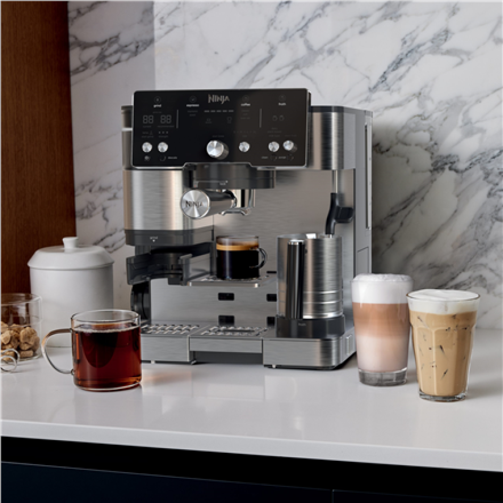 NINJA , Luxe Cafe Essential Espresso Machine , ES501EU , Pump pressure 9 bar , Built-in milk frother , Semi-automatic , Black
