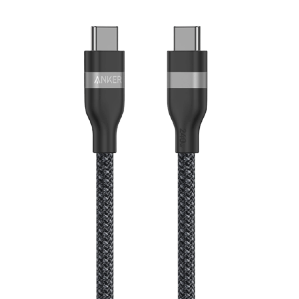 Anker USB-C to USB-C Cable Braided, 0.9m, 240W, Black , Anker USB-C Braided Cable, 0.9 m