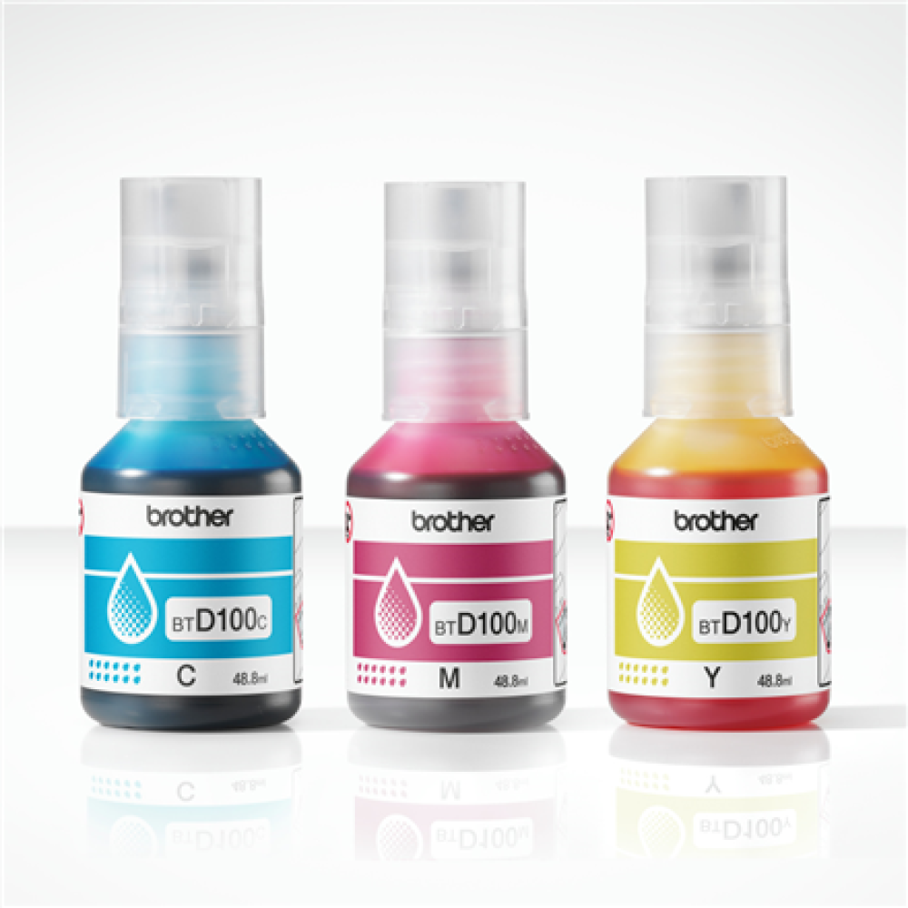Brother BTD100CLVAL , Multipack Ink Bottles , Magenta, Cyan, Yellow