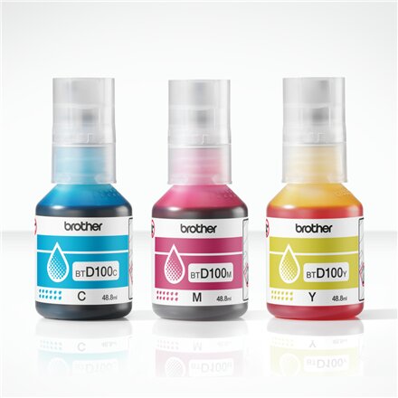 Brother BTD100CLVAL , Multipack Ink Bottles , Magenta, Cyan, Yellow
