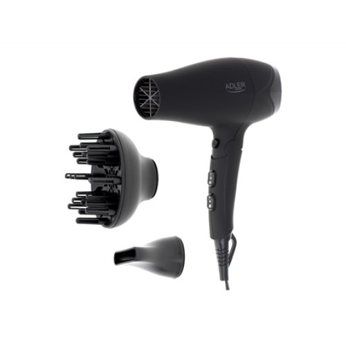 Adler , Hair dryer , AD 2267 , 2100 W , Number of temperature settings 3 , Diffuser nozzle , Black
