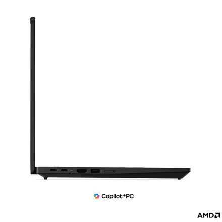 Lenovo ThinkPad T14 G7 AMD , Black , 14 , IPS , WUXGA , 1920 x 1200 pixels , Anti-glare , AMD Ryzen AI 5 PRO , 440 , 16 GB , SODIMM DDR5 , Solid-state drive capacity 512 GB , AMD Radeon 840M Graphics , Windows 11 Pro , 802.11be , Bluetooth version 5.4 , K