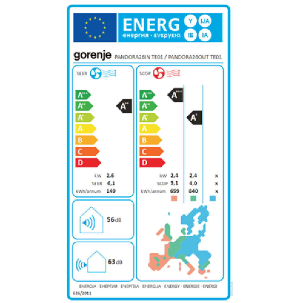 Gorenje , Air Conditioner, Indoor unit , 20011518 PANDORA26 TE01