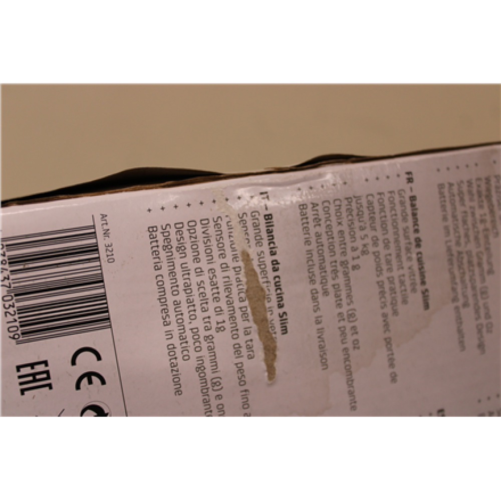 SALE OUT. , Caso Kitchen scale , Slim , Maximum weight (capacity) 5 kg , Graduation 1 g , Black , DAMAGED PACKAGING