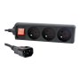 EnerGenie , Power strip, 3 FR sockets, 10 A, C14 plug , EG-PSU3F-01