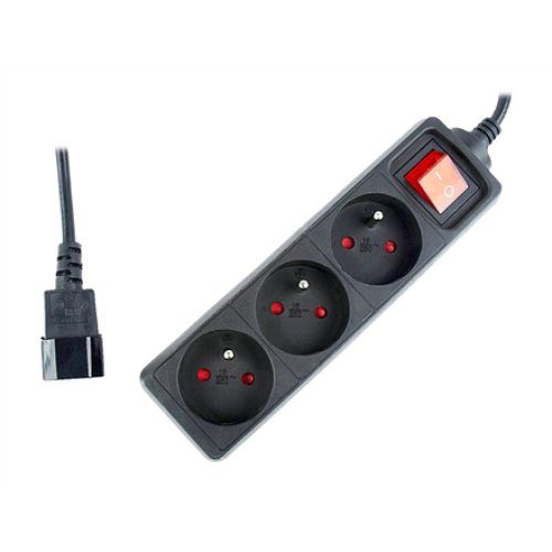 EnerGenie , Power strip, 3 FR sockets, 10 A, C14 plug , EG-PSU3F-01
