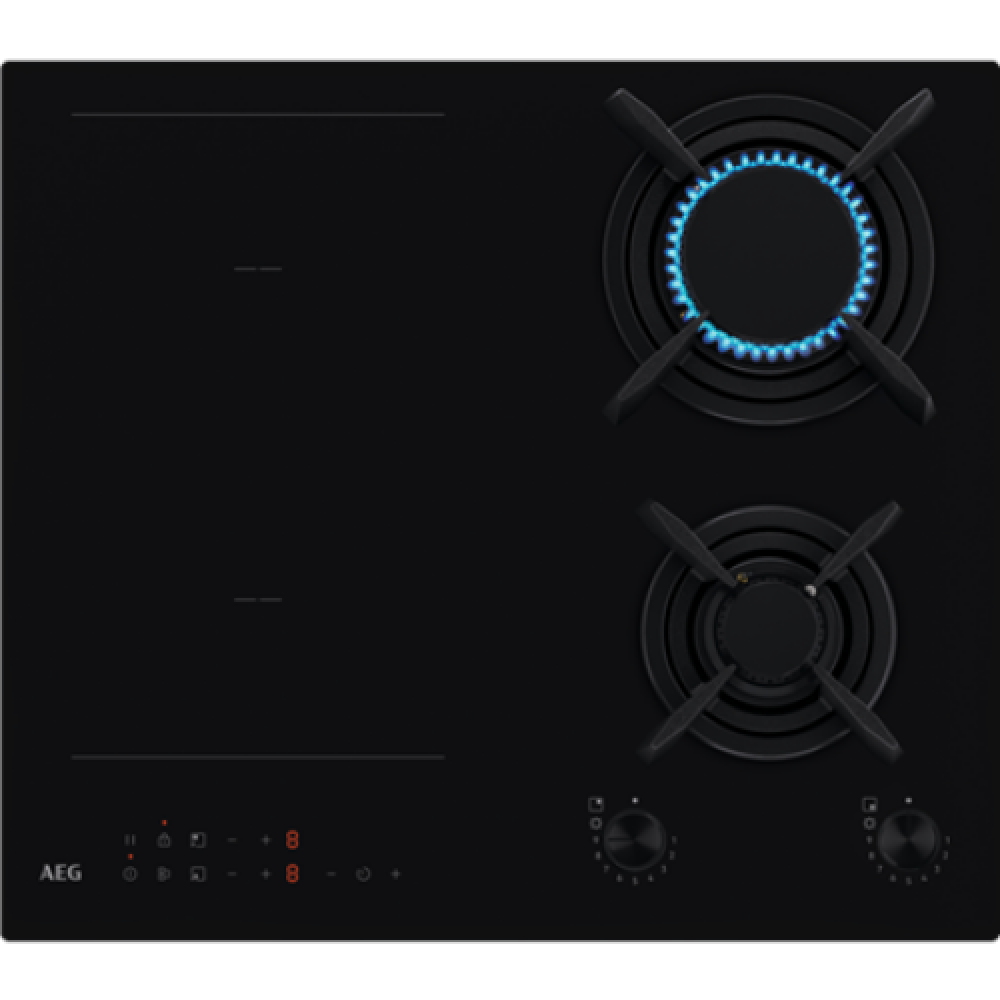AEG Hob HDB64623NB Induction and gas Number of burners/cooking zones 4 Touch and rotary knobs Timer Black