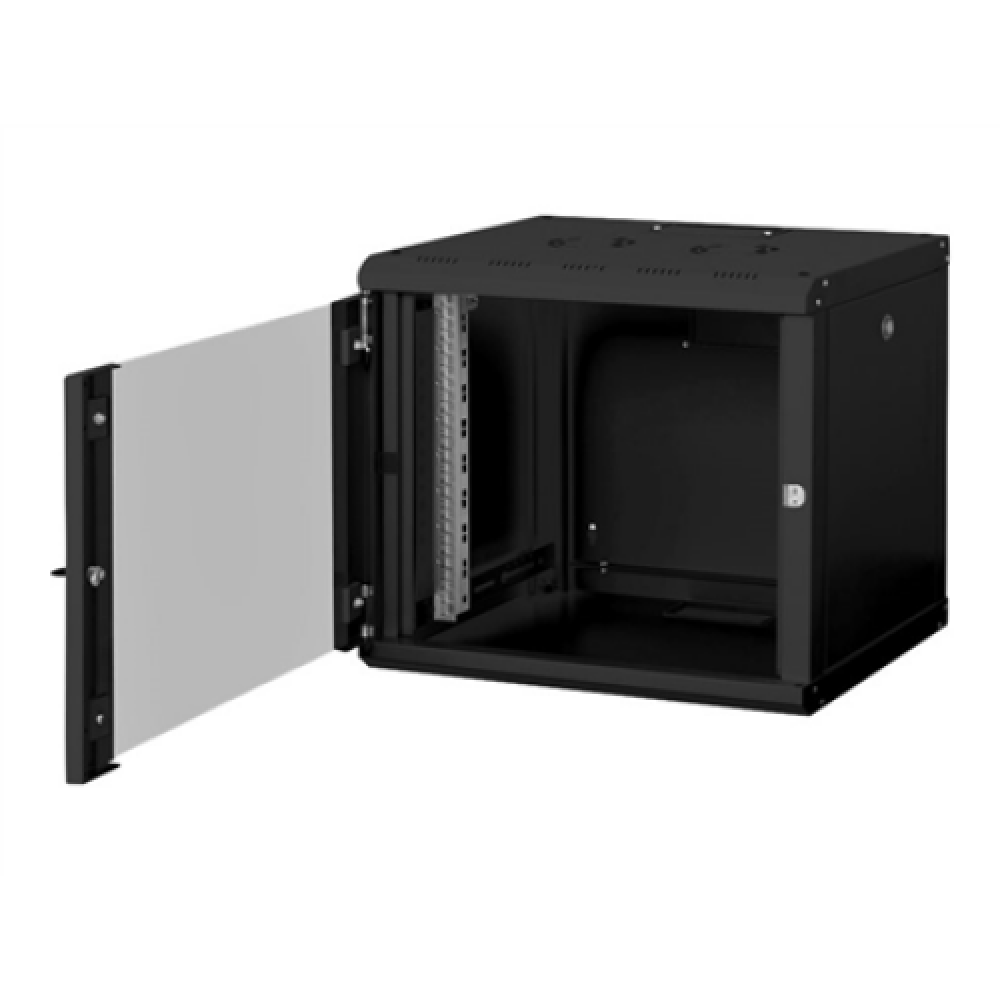 Digitus , Wall Mounting Cabinet , DN-19 09-U-SW , Black , IP protection class: IP20; Front door: Glass door, single opening; Cabinet type: Wall mounting cabinet; Equipment mounting depth min.-max.: 305-370 mm; Load capacity: 100 kg