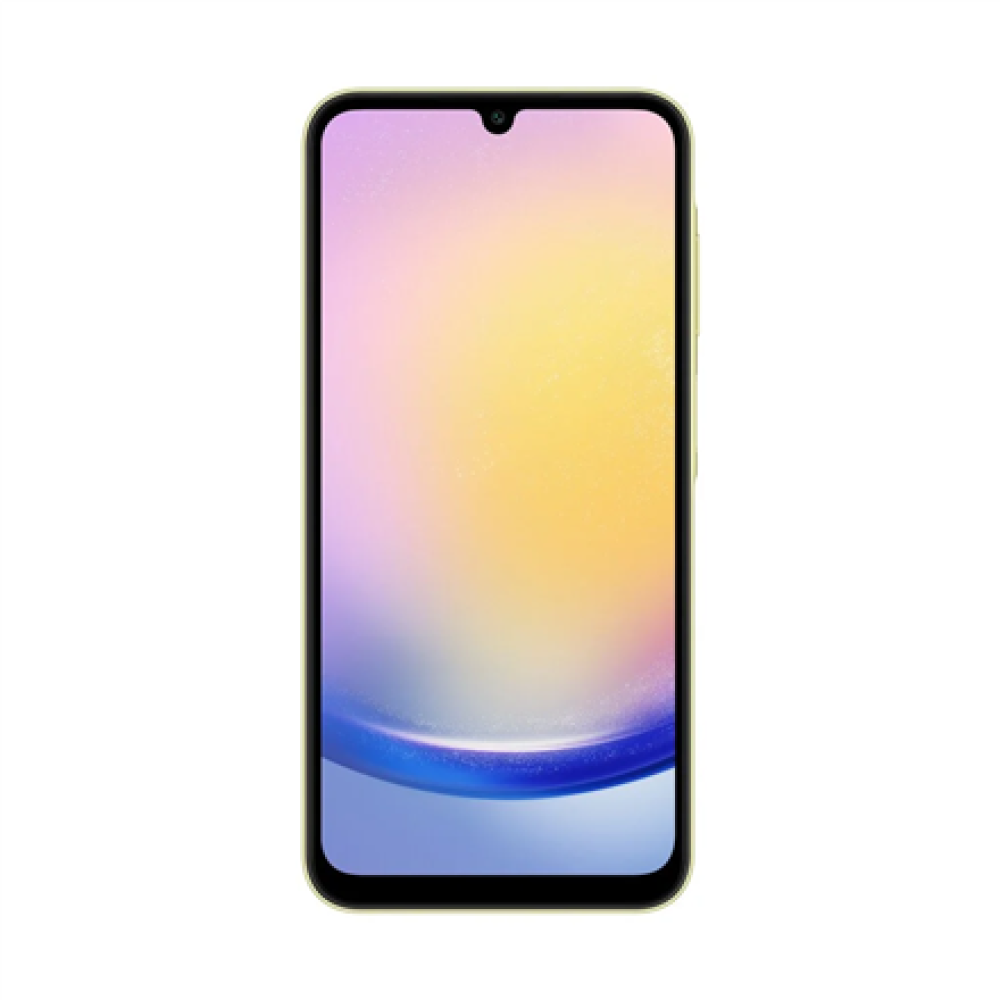 Samsung Galaxy , A25 (A256) , Yellow , 6.5 , Super AMOLED , 1080 x 2340 pixels , Exynos , Internal RAM 6 GB , 128 GB , Dual SIM , 5G , Main camera resolution 50+8+2 MP , Secondary camera resolution 13 MP , Android , 14 , 5000 mAh