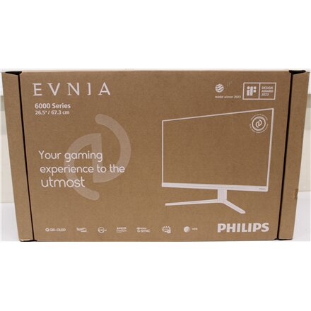 SALE OUT. PHILIPS 27M2N6501L/00 27 2560x1440/16:9/0.03ms/400cd/m²/HDMI DisplayPort Headphone out , SALE OUT. , Philips , 27M2N6501L/00 , 27 , QD-OLED , 16:9 , 240 Hz , 0.03 ms , 2560 x 1440 pixels , 400 cd/m² , HDMI ports quantity 2 , White , Warranty 24 