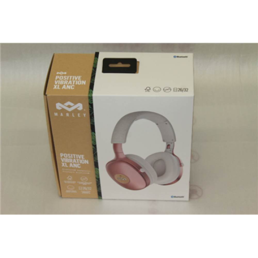 SALE OUT. Marley Positive Vibration XL ANC Headphones, Over-Ear, Wireless, Microphone, Copper Marley Headphones Positive Vibration XL Built-in microphone, USED AS DEMO, ANC, Wireless, Over-Ear, Copper