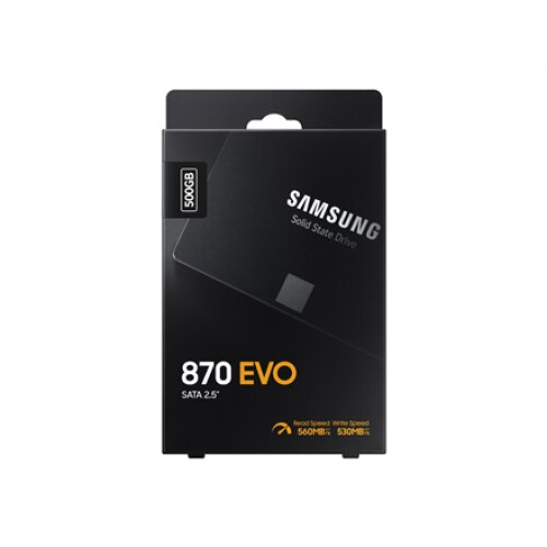 Samsung , SSD , 870 EVO , 500 GB , SSD form factor 2.5 , Solid-state drive interface SATA III , Read speed 560 MB/s , Write speed 530 MB/s