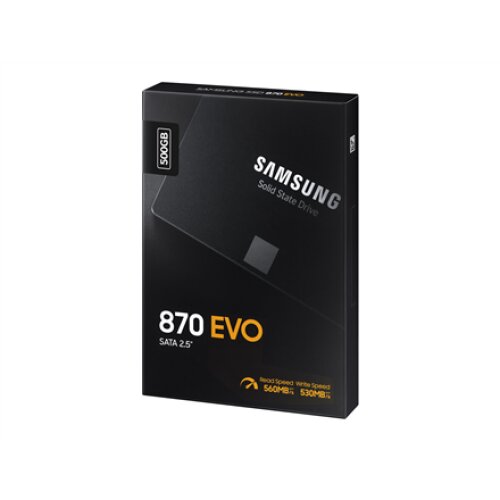 Samsung , SSD , 870 EVO , 500 GB , SSD form factor 2.5 , Solid-state drive interface SATA III , Read speed 560 MB/s , Write speed 530 MB/s