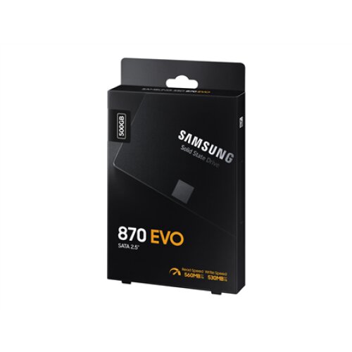 Samsung , SSD , 870 EVO , 500 GB , SSD form factor 2.5 , Solid-state drive interface SATA III , Read speed 560 MB/s , Write speed 530 MB/s