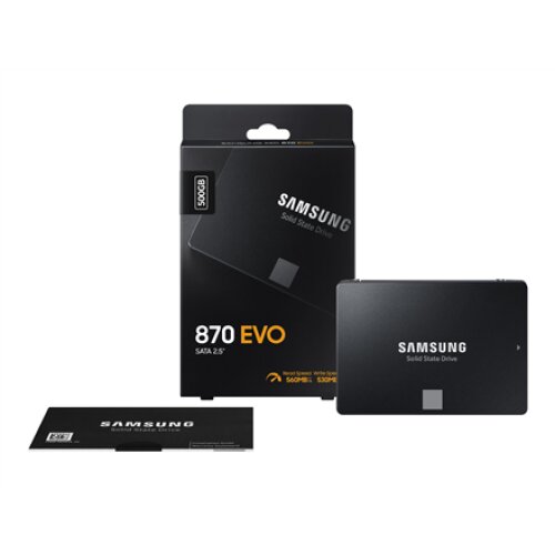 Samsung , SSD , 870 EVO , 500 GB , SSD form factor 2.5 , Solid-state drive interface SATA III , Read speed 560 MB/s , Write speed 530 MB/s