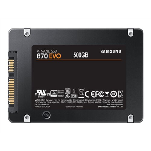 Samsung , SSD , 870 EVO , 500 GB , SSD form factor 2.5 , Solid-state drive interface SATA III , Read speed 560 MB/s , Write speed 530 MB/s