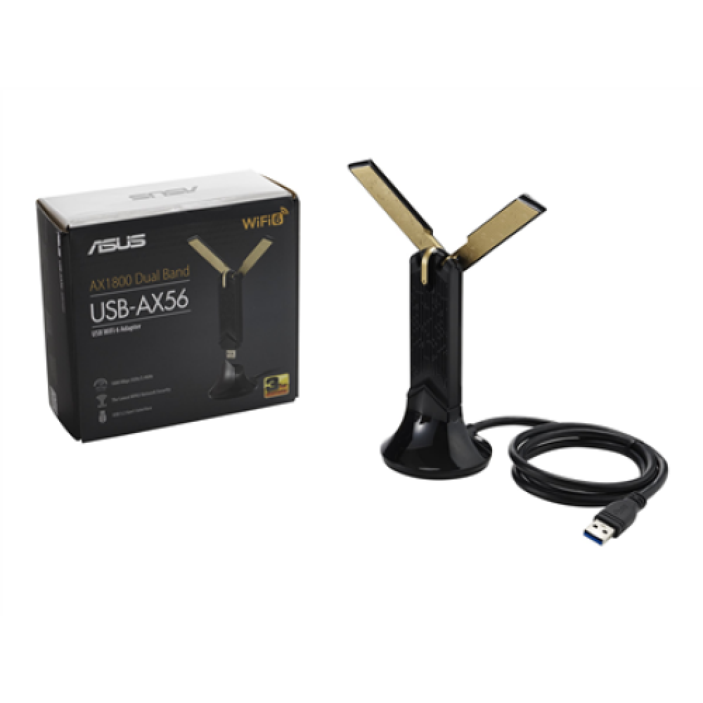 Wireless Dual-band , USB-AX56 AX1800 , 802.11ax , 1201+574 Mbit/s , Mesh Support No , MU-MiMO Yes