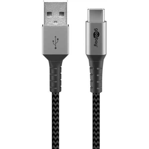 Goobay , USB-C to USB-A Textile Cable with Metal Plugs , 49296 , USB-C to USB-A
