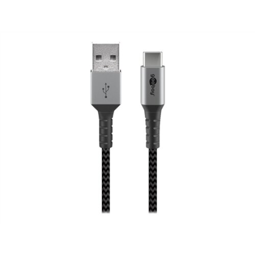 Goobay , USB-C to USB-A Textile Cable with Metal Plugs , 49296 , USB-C to USB-A
