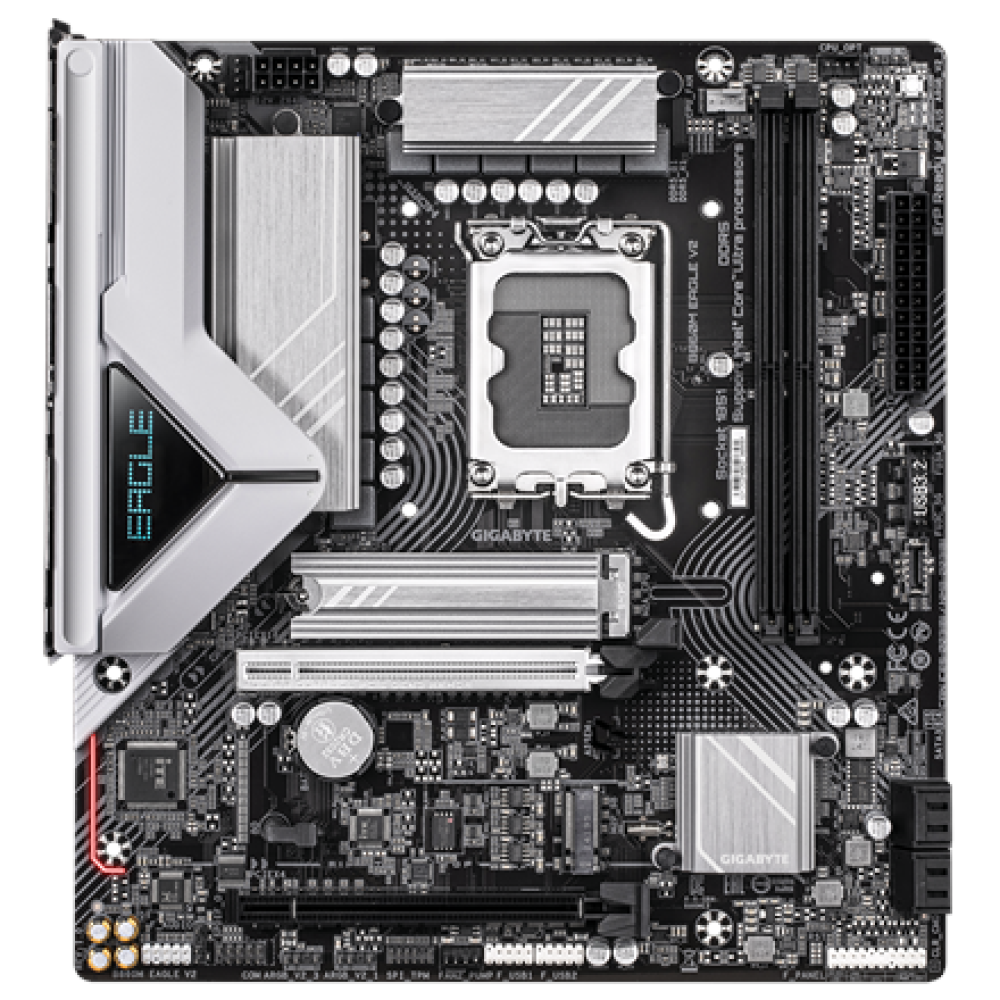 Gigabyte B860M EAGLE V2 , Processor family Intel , Processor socket LGA1851 , DDR5 , Supported hard disk drive interfaces SATA, M.2 , Number of SATA connectors 4