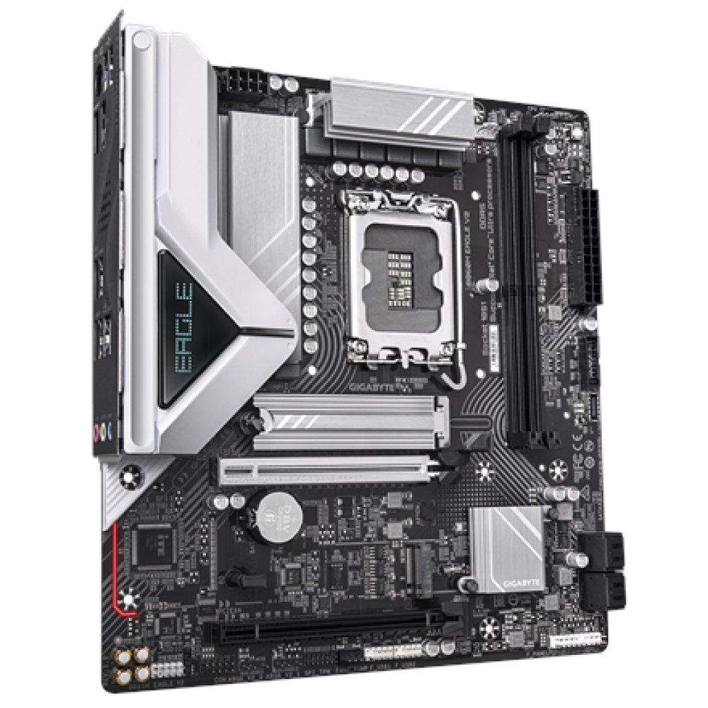 Gigabyte B860M EAGLE V2 , Processor family Intel , Processor socket LGA1851 , DDR5 , Supported hard disk drive interfaces SATA, M.2 , Number of SATA connectors 4