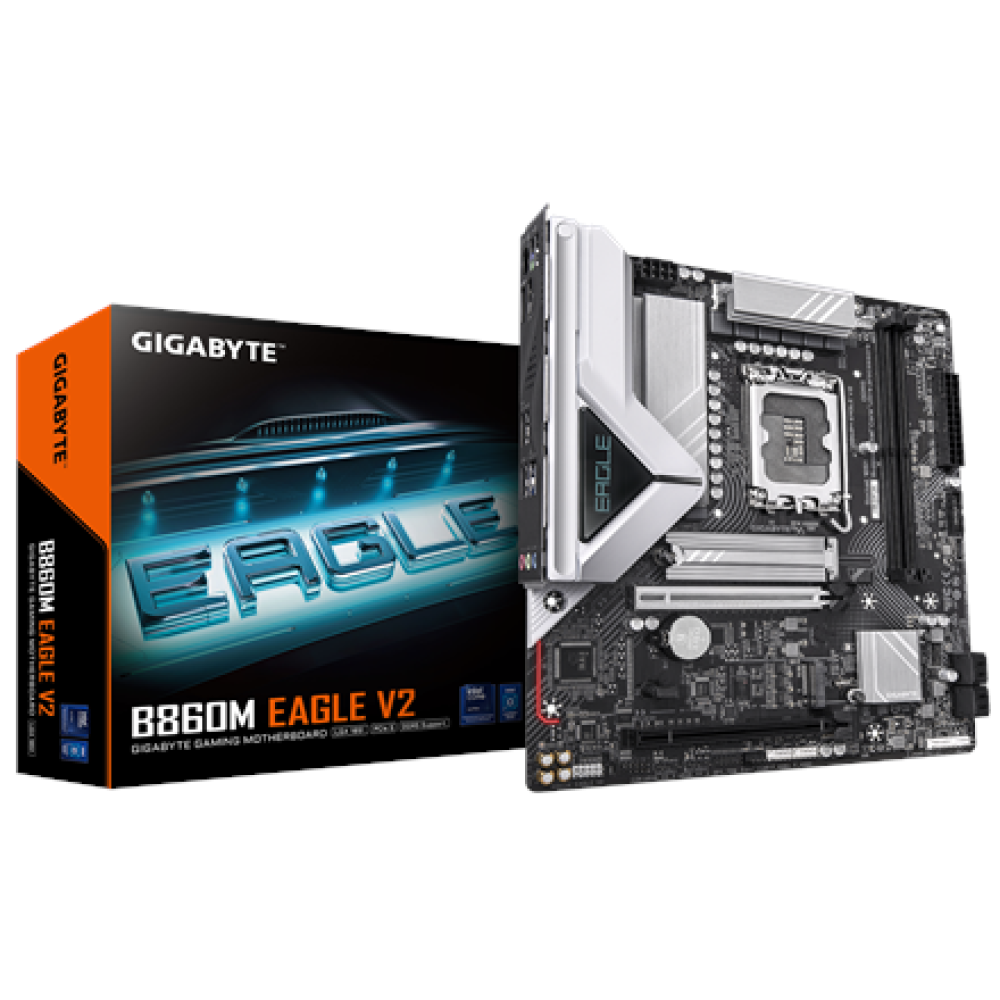 Gigabyte B860M EAGLE V2 , Processor family Intel , Processor socket LGA1851 , DDR5 , Supported hard disk drive interfaces SATA, M.2 , Number of SATA connectors 4