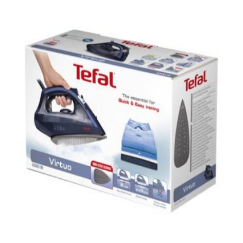 TEFAL , FV1713E0 Virtuo , Steam Iron , 2000 W , Water tank capacity 200 ml , Continuous steam 24 g/min , Dark Blue