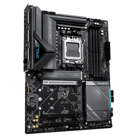 Gigabyte X870E EAGLE X3D WIFI7 , Processor family AMD , Processor socket AM5 , DDR5 , Supported hard disk drive interfaces M.2, SATA , Number of SATA connectors 4