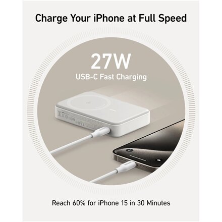 Anker MagGo Power Bank , A1654G21 , 10000 mAh , White