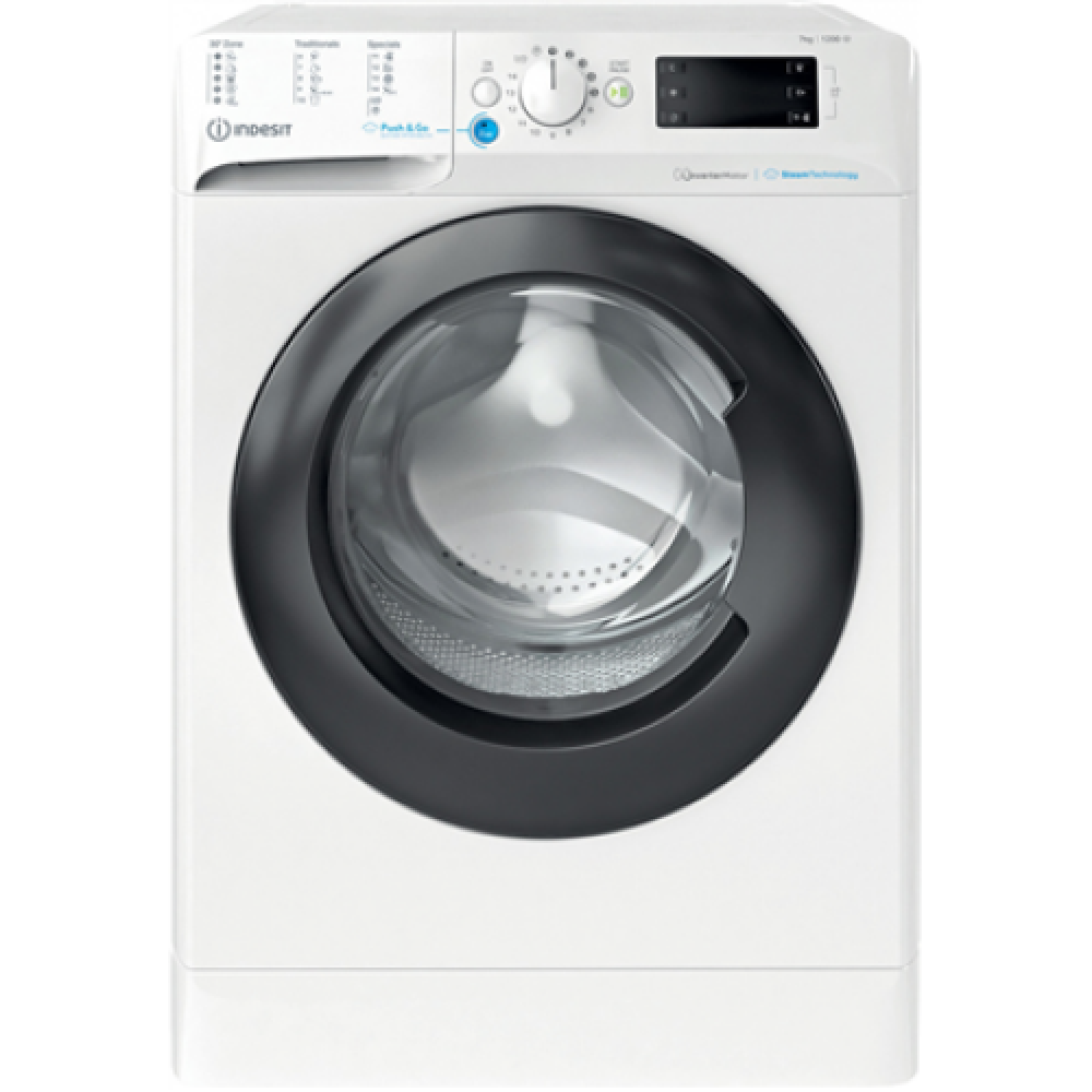 INDESIT , Washing machine , BWSE 71295X WBV EU , Energy efficiency class B , Front loading , Washing capacity 7 kg , 1200 RPM , Depth 43.5 cm , Width 59.5 cm , Display , Big Digit , White