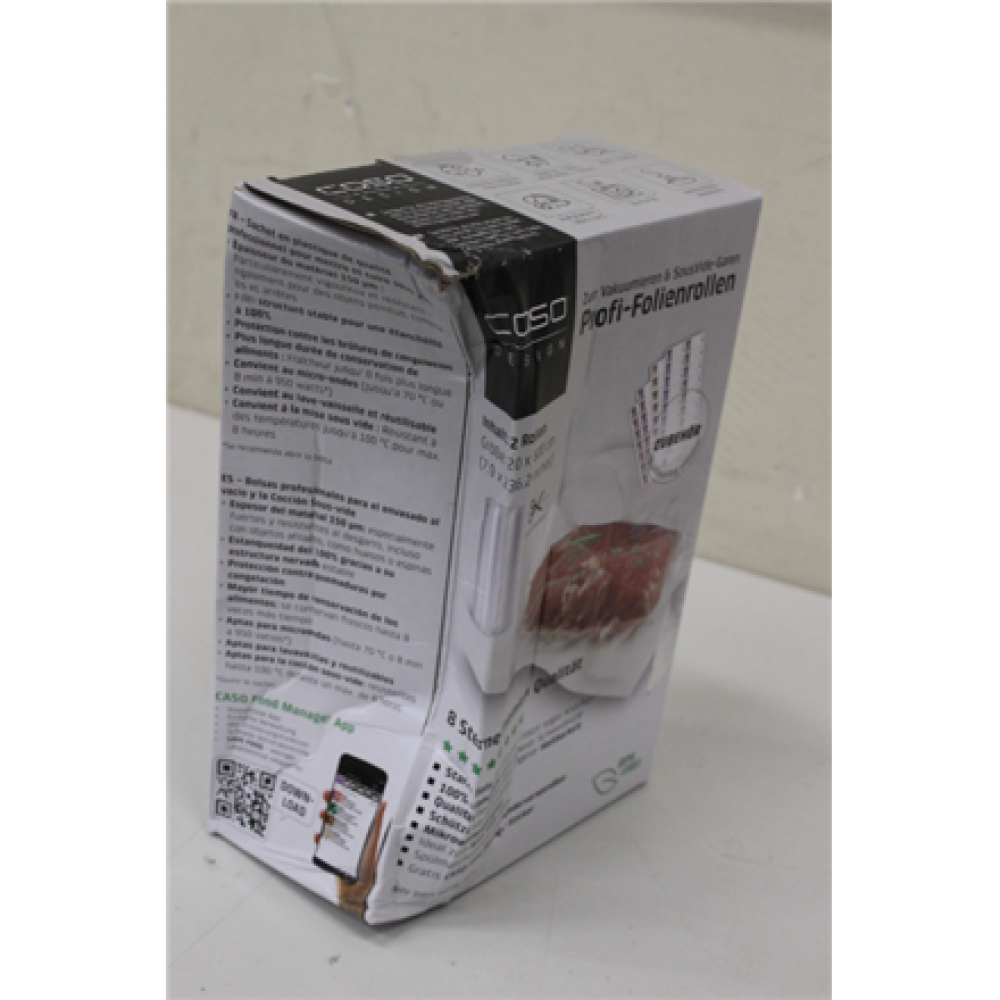 SALE OUT. Caso Roll for Vacuum sealer 20x600cm , Caso , Foil rolls , 01221 , 2 units , Dimensions (W x L) 20 x 600 cm , Transparent , DAMAGED PACKAGING