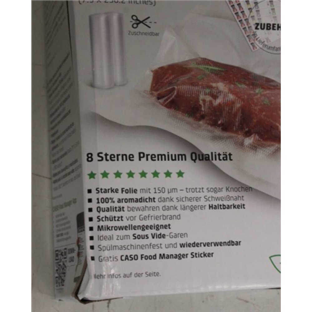 SALE OUT. Caso Roll for Vacuum sealer 20x600cm , Caso , Foil rolls , 01221 , 2 units , Dimensions (W x L) 20 x 600 cm , Transparent , DAMAGED PACKAGING