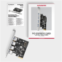 AXAGON PCI-Express card with four external USB-A 5Gbps ports , PCEU-430RS