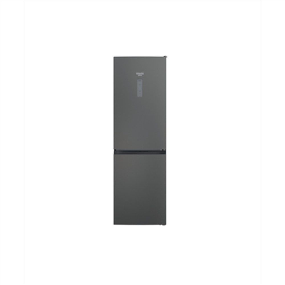 Hotpoint , Refrigerator , HAFC8 TO32SK , Energy efficiency class E , Free standing , Combi , Height 191.2 cm , No Frost system , Fridge net capacity 231 L , Freezer net capacity 104 L , Display , 40 dB , Silver Black