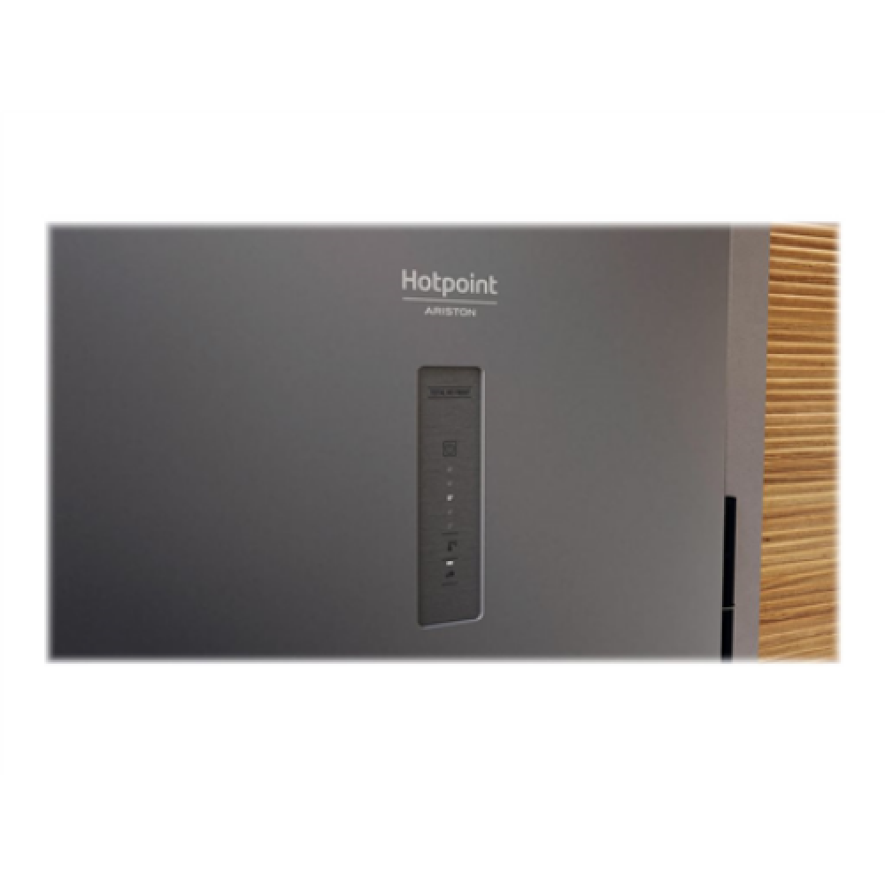 Hotpoint , Refrigerator , HAFC8 TO32SK , Energy efficiency class E , Free standing , Combi , Height 191.2 cm , No Frost system , Fridge net capacity 231 L , Freezer net capacity 104 L , Display , 40 dB , Silver Black
