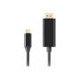 Lanberg USB-C to DisplayPort Cable, 1 m 4K/60Hz, Black , Lanberg , USB-C to DisplayPort Cable , CA-CMDP-10CU-0010-BK , 1 m , Black