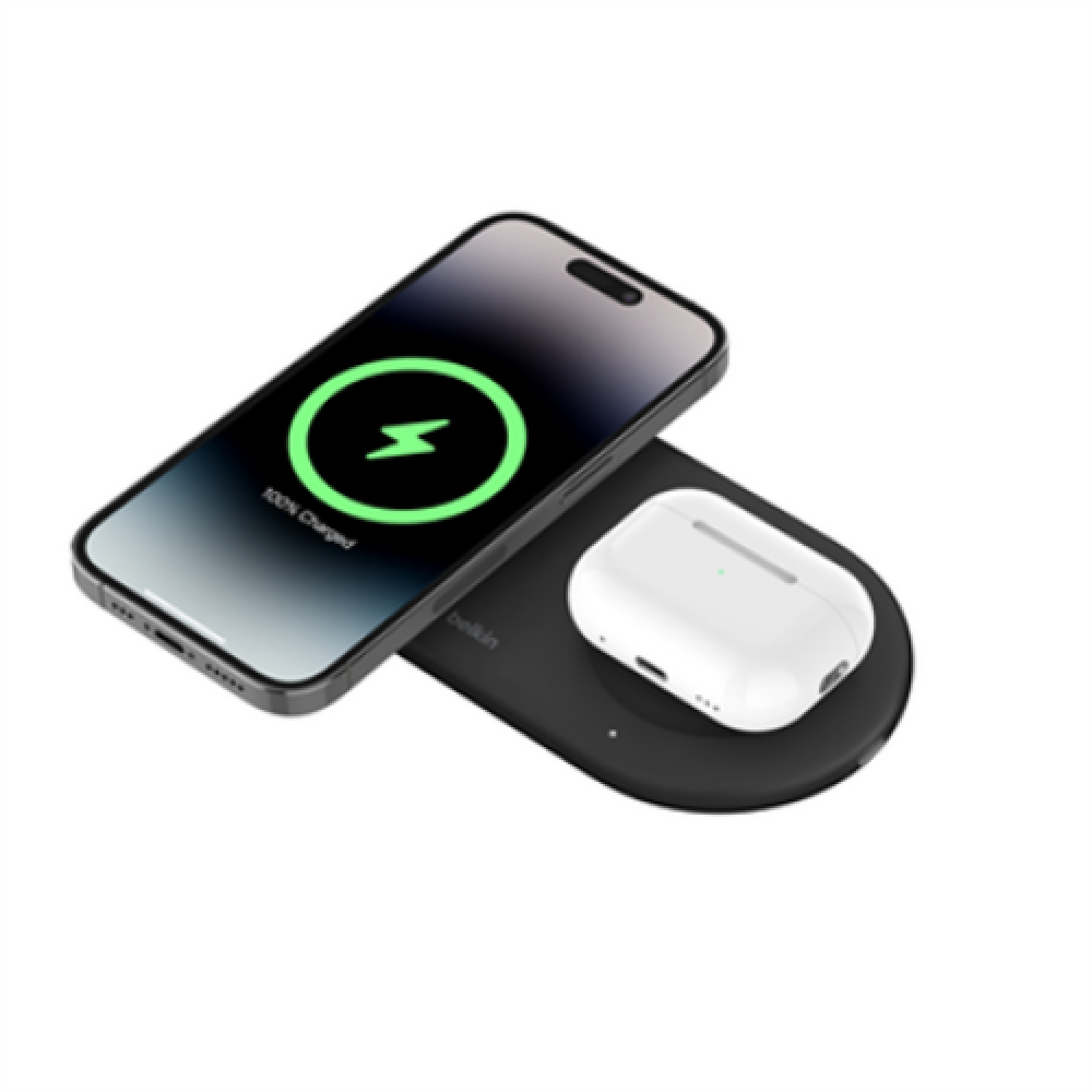 Belkin , 2-in-1 Wireless Magnetic Charging Station with Qi2 (15W) , WIZ021vfBK